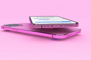Hình ảnh concept iPhone 13 màu hồng với cổng sạc bị cắt bỏ